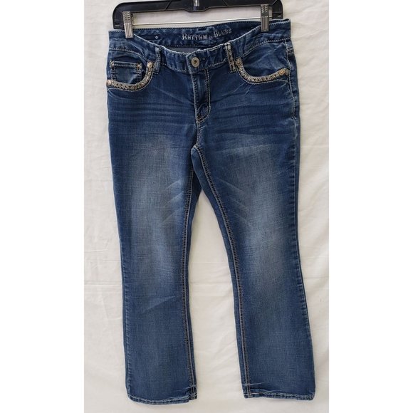 Rhythm in Blues ~ Women's Jeans ~ Embellished ~ Sz 6R - Picture 2 of 10